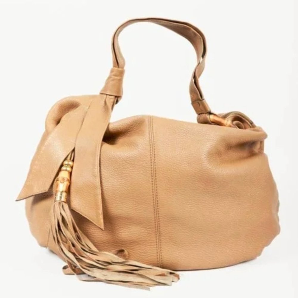 Gucci Brown Bamboo Jungle Tassel Hobo Bag